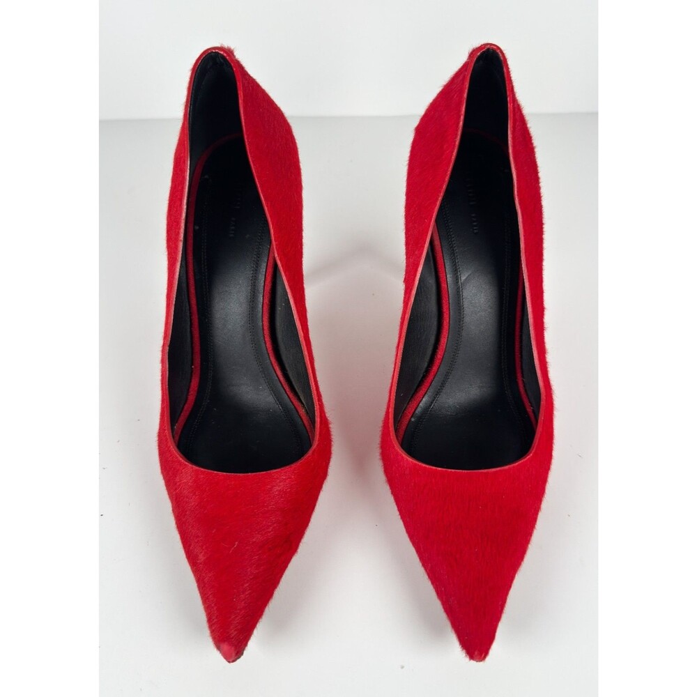 Celine Paris Women's Red Pony Hair Fur Pointed Toe Pumps EU 39.5 US 9.5 $720 - Picture 2 of 13